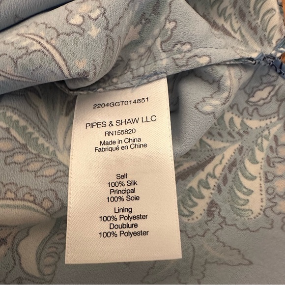 Veronica Beard Dali Silk Light Blue Floral Halter Top Blouse. Size 8. Like New. - Picture 8 of 8